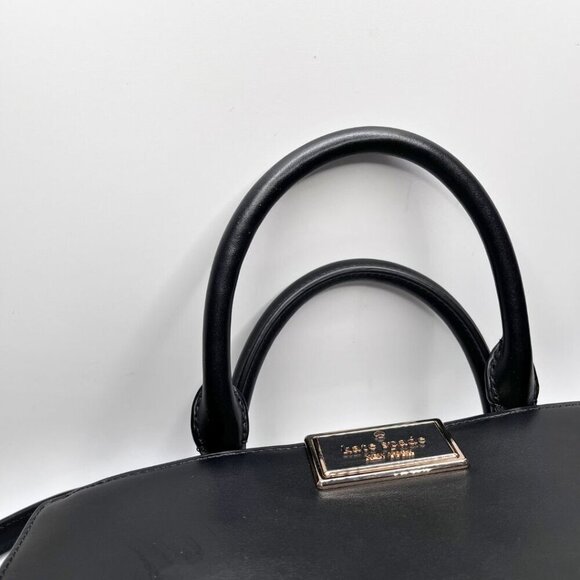 NWT KATE SPADE REEGAN SMOOTH LEATHER SATCHEL BAG IN BLACK - 0S - Picture 11 of 13